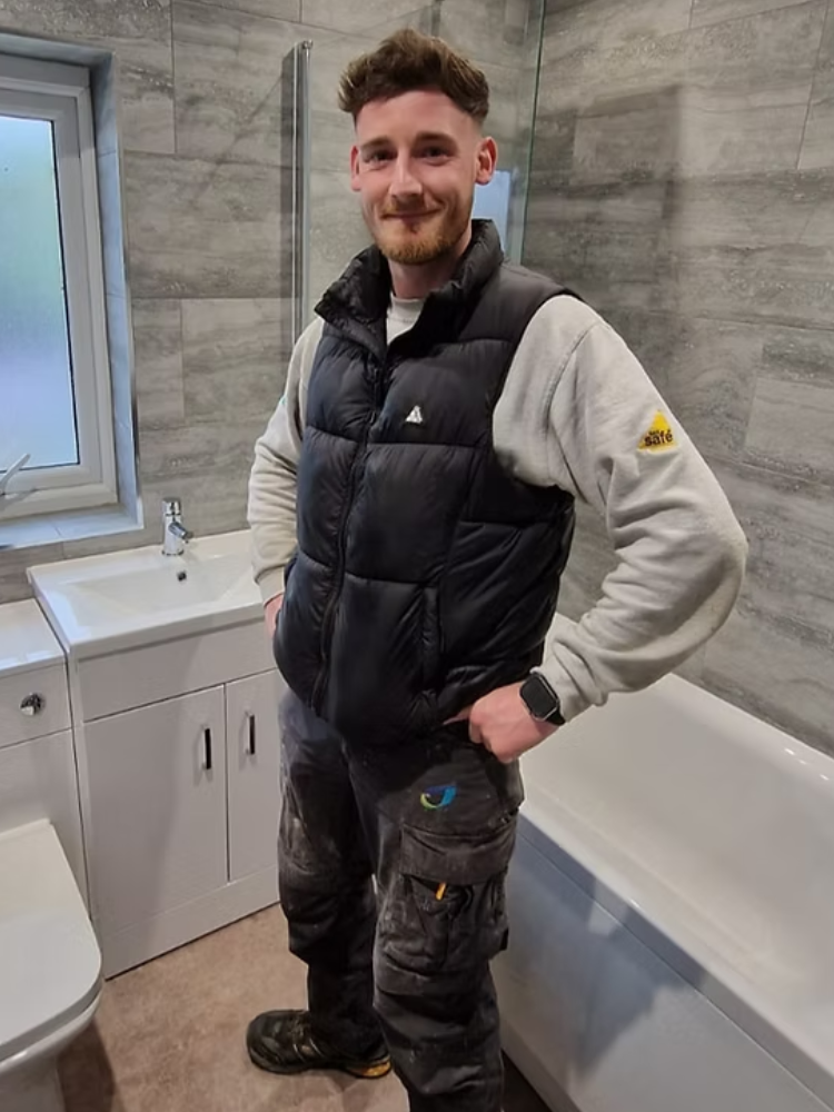 Ben Peters, founder of Goldflame Heating and Air Conditioning, on site in Bedford.